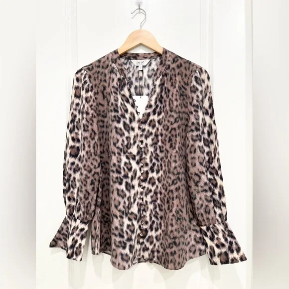 ANTHROPOLOGIE x Joie 100% Silk Animal Print Blouse - Picture 2 of 7